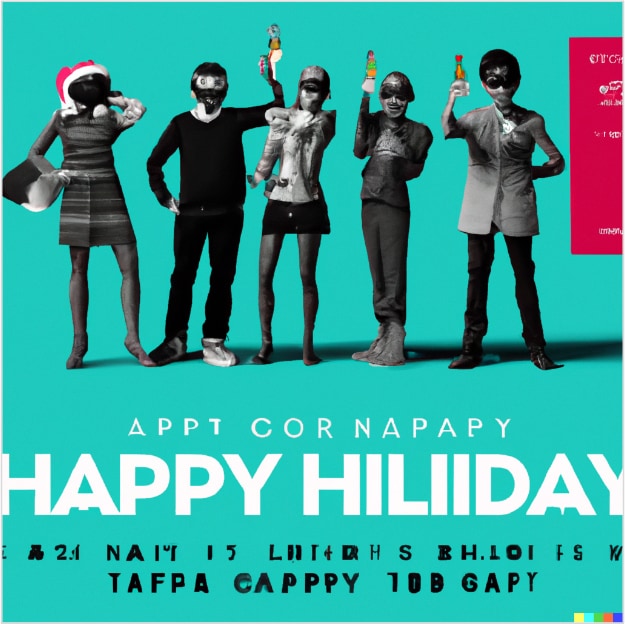 DALL-E 2022-12-19 - A hip NYC ad agency celebrating the holidays.png